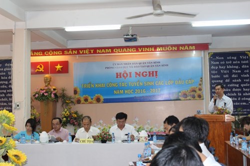 Hội nghị triển khai công tác tuyển sinh các lớp đầu cấp năm học 2016-2017